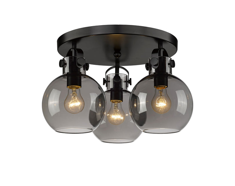 Innovations 410-3F-BK-G410-7SM Three Light Flush Mount, Matte Black