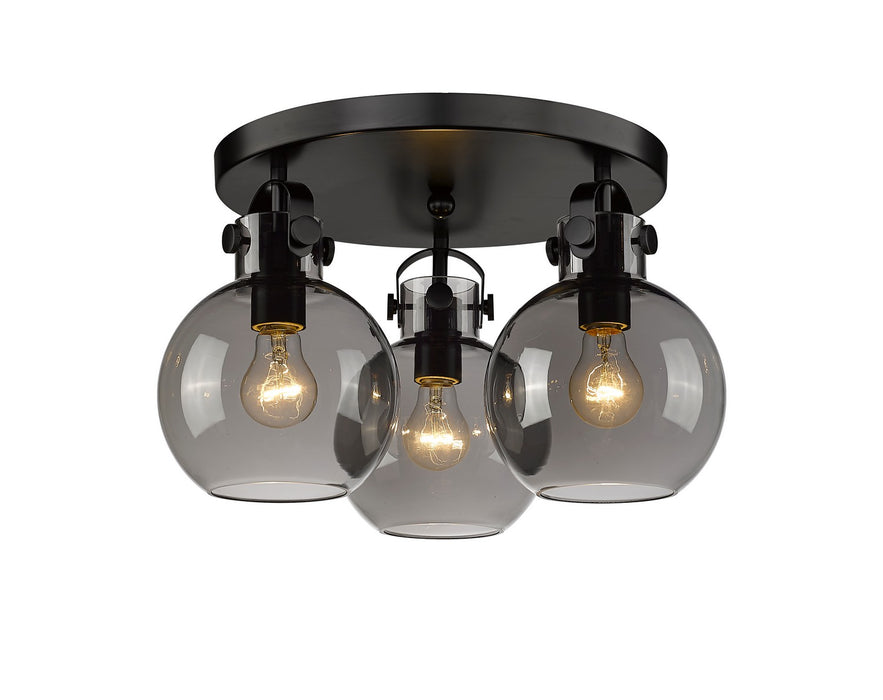 Innovations 410-3F-BK-G410-7SM Three Light Flush Mount, Matte Black