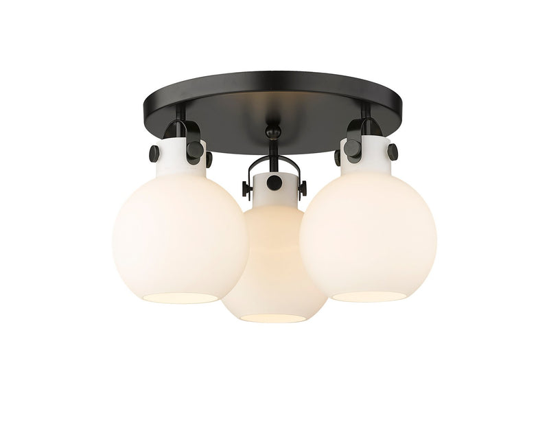 Innovations 410-3F-BK-G410-7WH Three Light Flush Mount, Matte Black