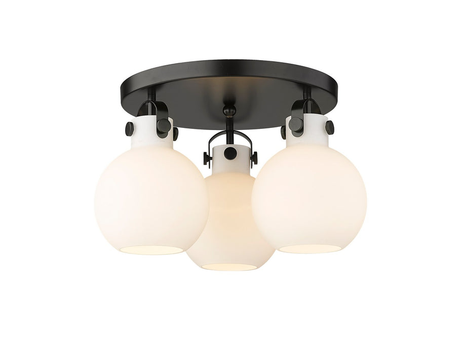 Innovations 410-3F-BK-G410-7WH Three Light Flush Mount, Matte Black