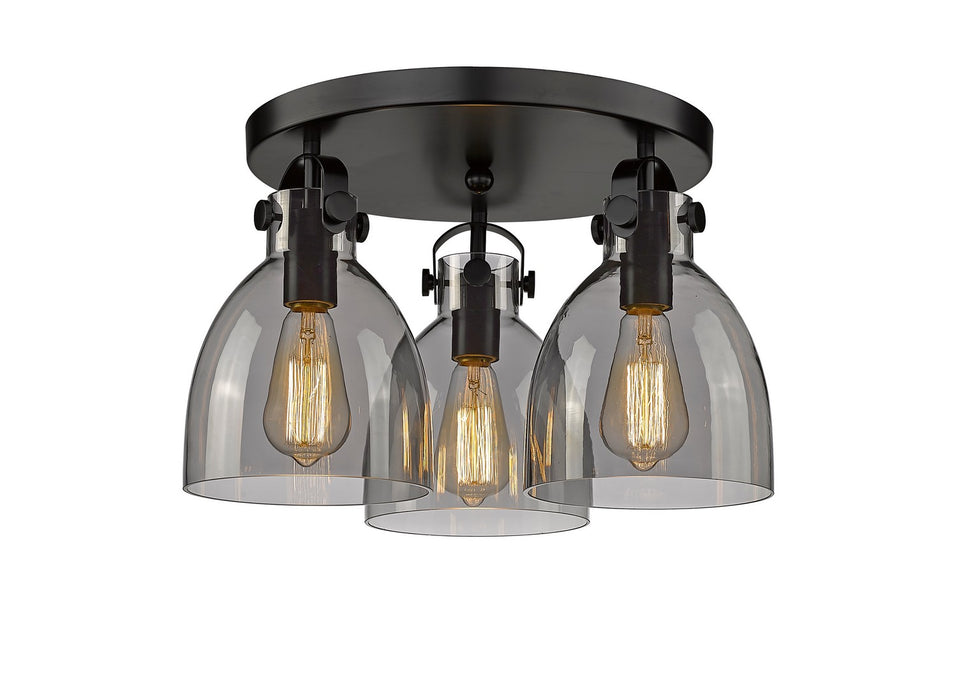 Innovations 410-3F-BK-G412-7SM Three Light Flush Mount, Matte Black
