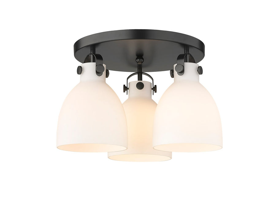 Innovations 410-3F-BK-G412-7WH Three Light Flush Mount, Matte Black