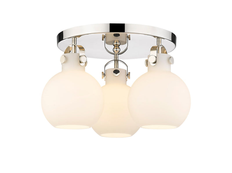 Innovations 410-3F-PN-G410-7WH Three Light Flush Mount, Polished Nickel