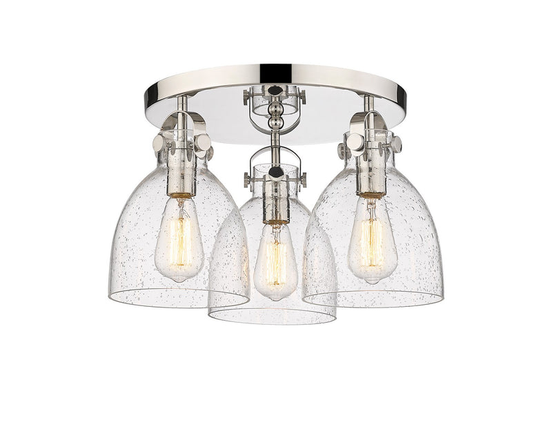 Innovations 410-3F-PN-G412-7SDY Three Light Flush Mount, Polished Nickel