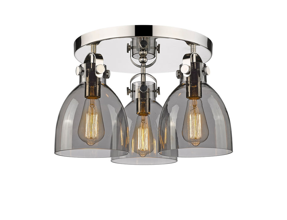 Innovations 410-3F-PN-G412-7SM Three Light Flush Mount, Polished Nickel