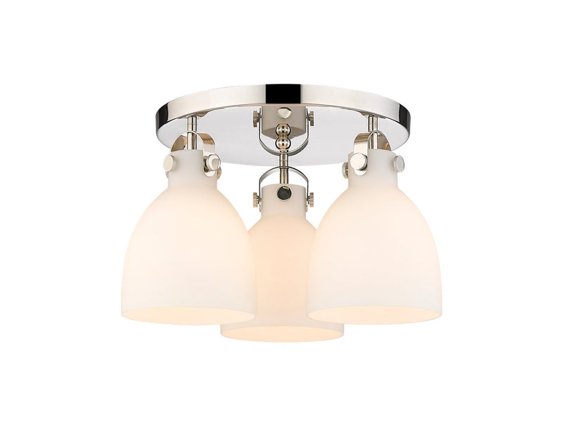 Innovations 410-3F-PN-G412-7WH Three Light Flush Mount, Polished Nickel