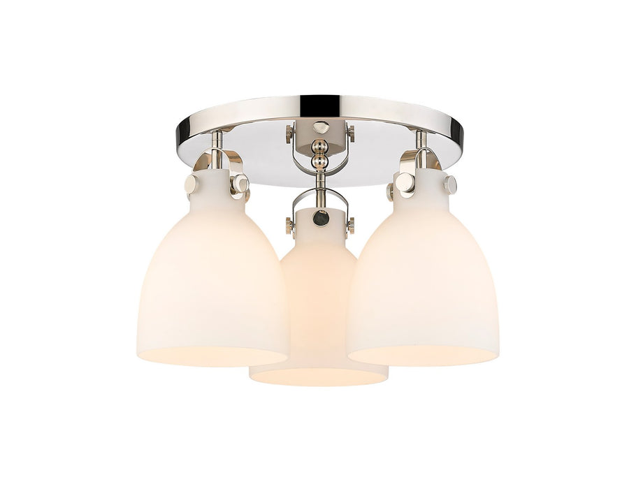 Innovations 410-3F-PN-G412-7WH Three Light Flush Mount, Polished Nickel