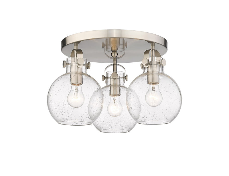 Innovations 410-3F-SN-G410-7SDY Three Light Flush Mount, Satin Nickel