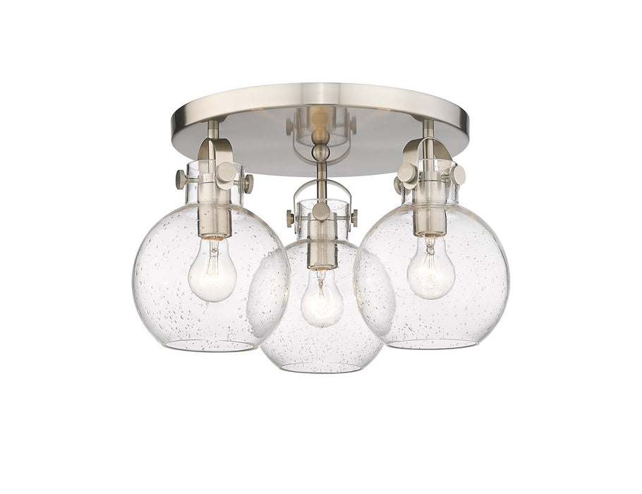 Innovations 410-3F-SN-G410-7SDY Three Light Flush Mount, Satin Nickel