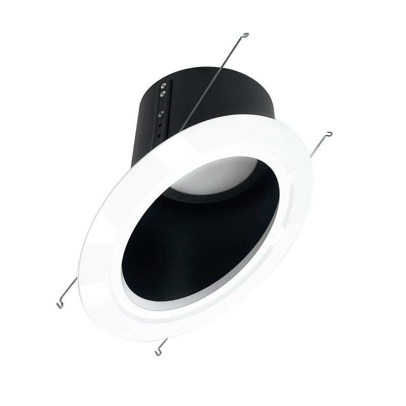 Nora Lighting NLRS-6S11L140B LED Reflector Trim, Black Reflector / White Flange