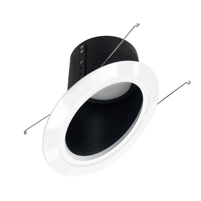 Nora Lighting NLRS-6S12L140B LED Baffle Trim, Black Baffle / White Flange