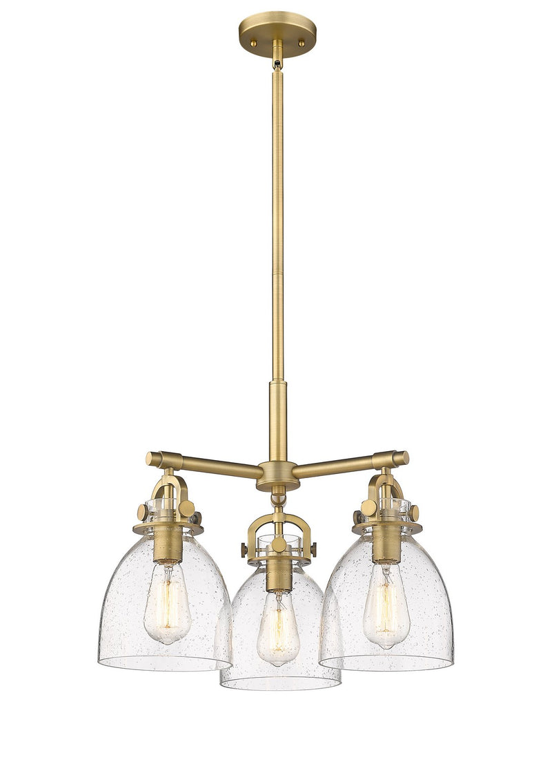 Innovations 410-3CR-BB-G412-7SDY Three Light Pendant, Brushed Brass