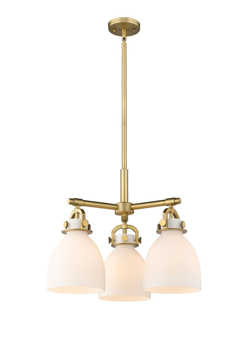Innovations 410-3CR-BB-G412-7WH Three Light Pendant, Brushed Brass