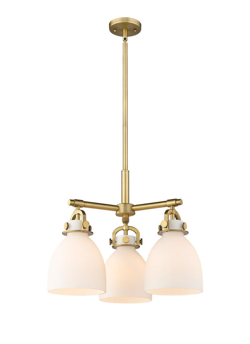Innovations 410-3CR-BB-G412-7WH Three Light Pendant, Brushed Brass