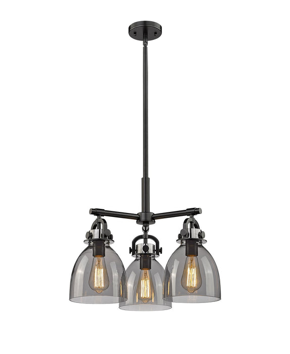 Innovations 410-3CR-BK-G412-7SM Three Light Pendant, Matte Black