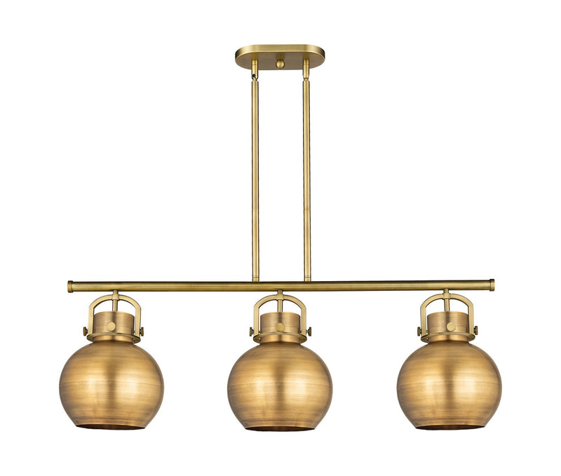 Innovations 410-3I-BB-M410-10BB Three Light Island Pendant, Brushed Brass