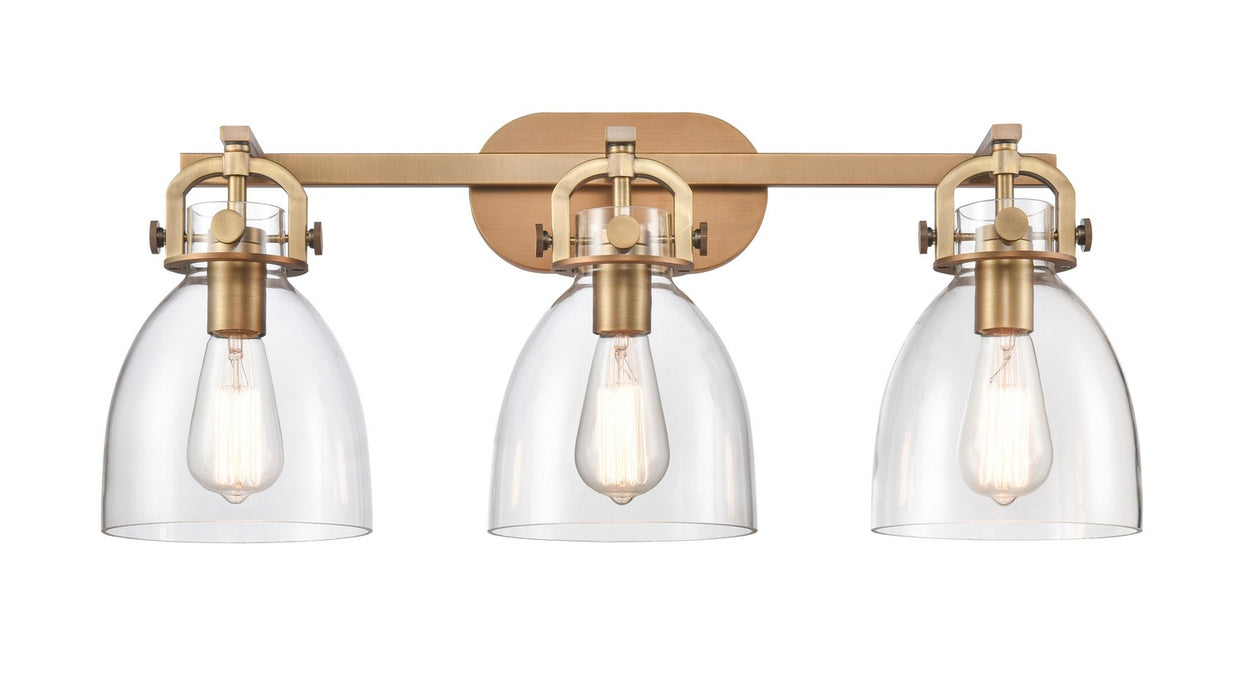 Innovations 410-3W-BB-G412-7CL Three Light Bath Vanity, Brushed Brass