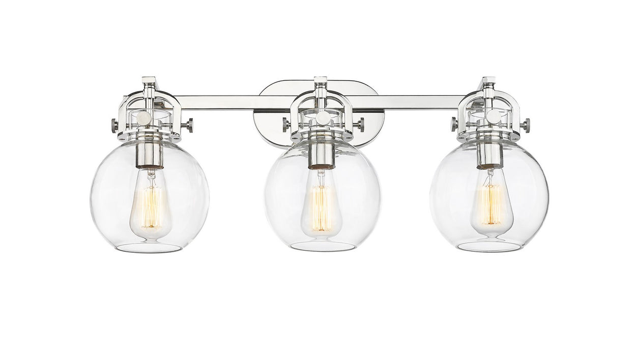 Innovations 410-3W-PN-G410-7CL Three Light Bath Vanity, Polished Nickel