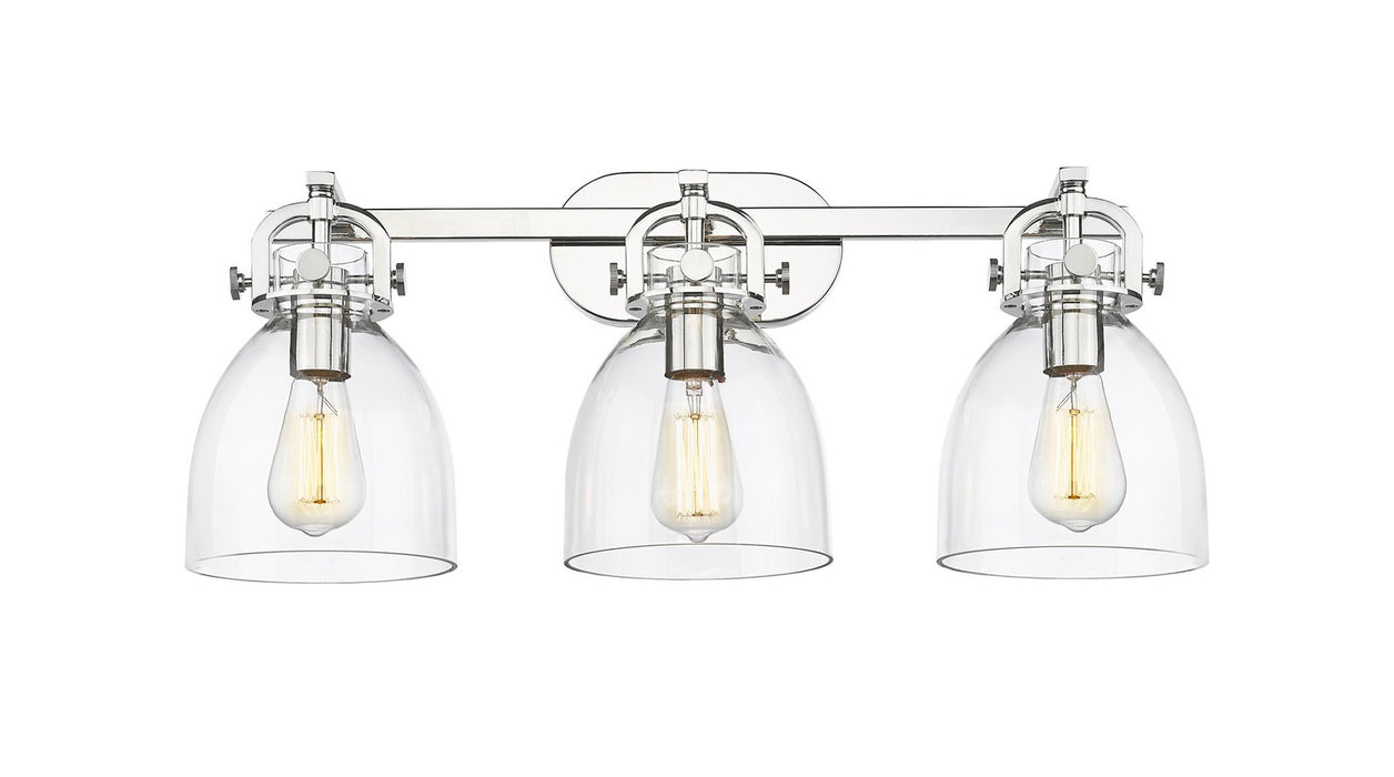 Innovations 410-3W-PN-G412-7CL Three Light Bath Vanity, Polished Nickel