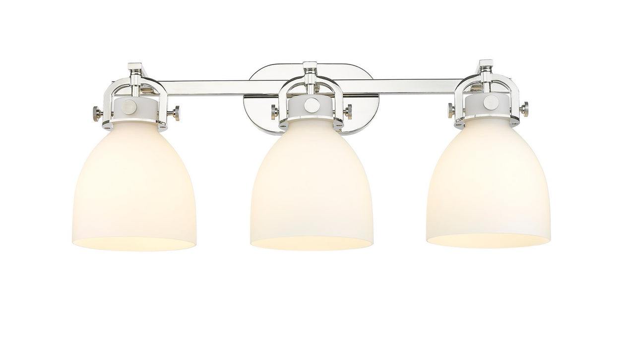 Innovations 410-3W-PN-G412-7WH Three Light Bath Vanity, Polished Nickel