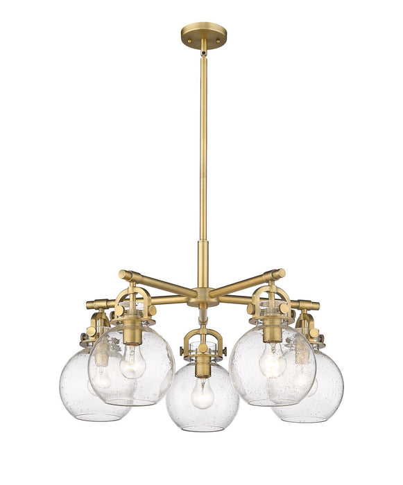 Innovations 410-5CR-BB-G410-7SDY Five Light Chandelier, Brushed Brass