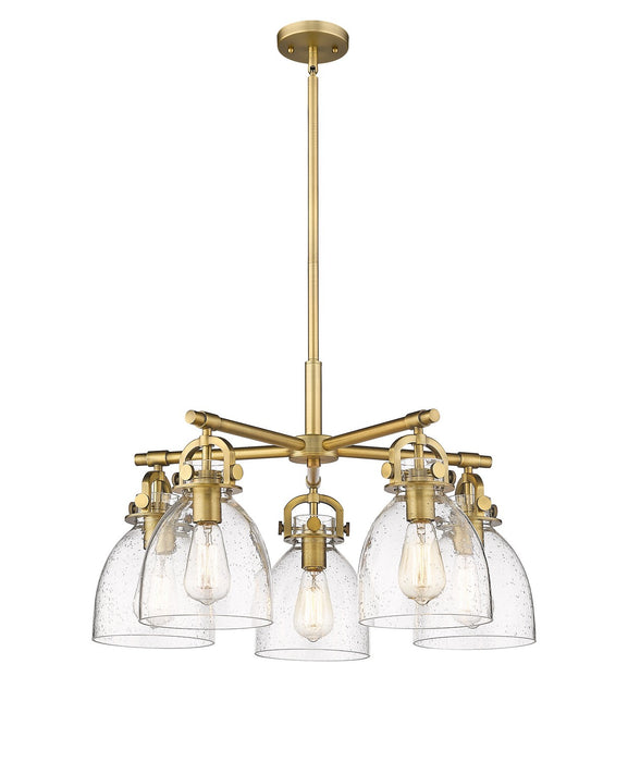 Innovations 410-5CR-BB-G412-7SDY Five Light Chandelier, Brushed Brass