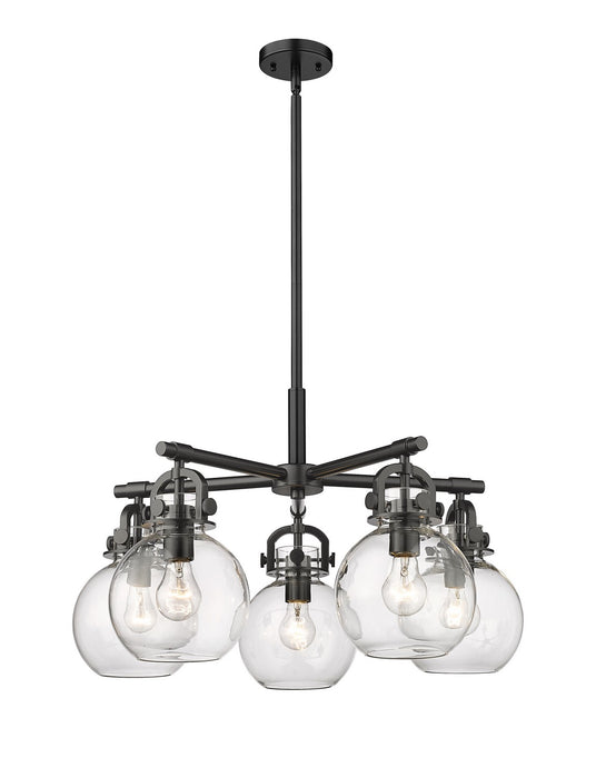 Innovations 410-5CR-BK-G410-7CL Five Light Chandelier, Matte Black