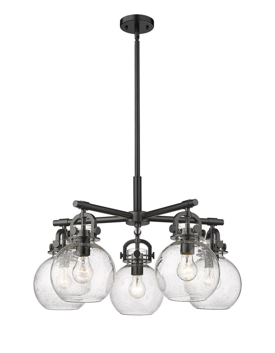 Innovations 410-5CR-BK-G410-7SDY Five Light Chandelier, Matte Black