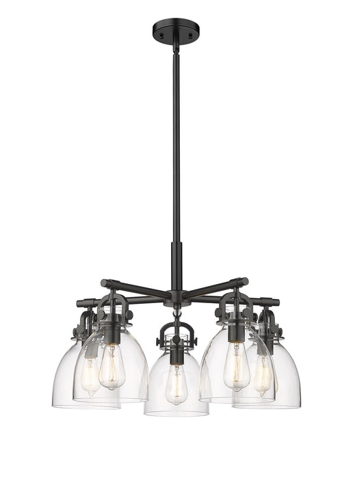 Innovations 410-5CR-BK-G412-7CL Five Light Chandelier, Matte Black