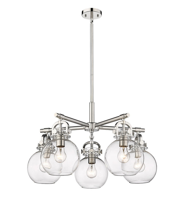 Innovations 410-5CR-PN-G410-7CL Five Light Chandelier, Polished Nickel
