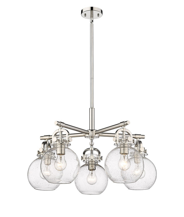 Innovations 410-5CR-PN-G410-7SDY Five Light Chandelier, Polished Nickel