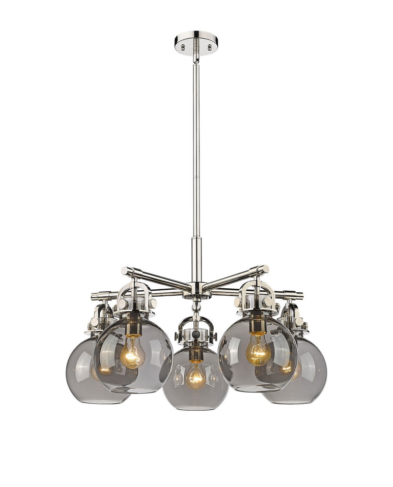 Innovations 410-5CR-PN-G410-7SM Five Light Chandelier, Polished Nickel