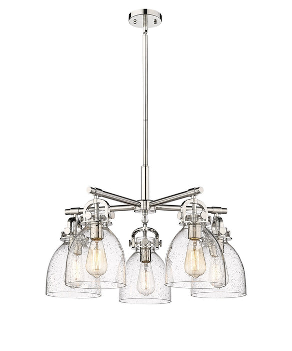 Innovations 410-5CR-PN-G412-7SDY Five Light Chandelier, Polished Nickel