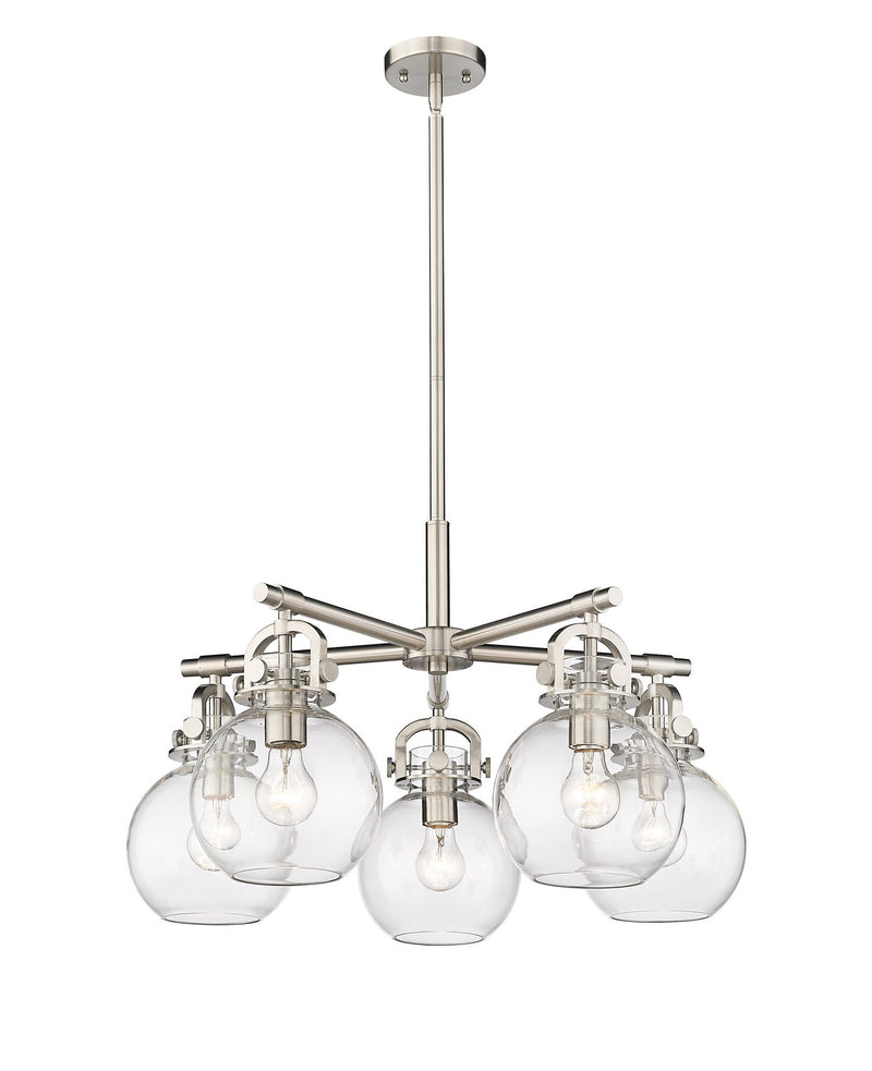 Innovations 410-5CR-SN-G410-7CL Five Light Chandelier, Satin Nickel