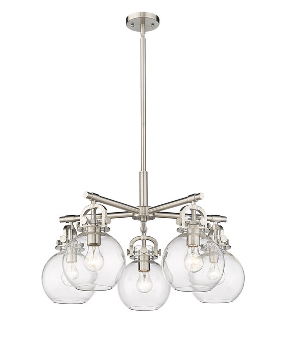 Innovations 410-5CR-SN-G410-7CL Five Light Chandelier, Satin Nickel