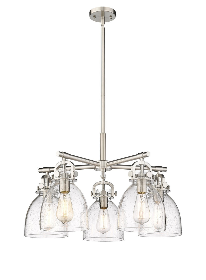 Innovations 410-5CR-SN-G412-7SDY Five Light Chandelier, Satin Nickel