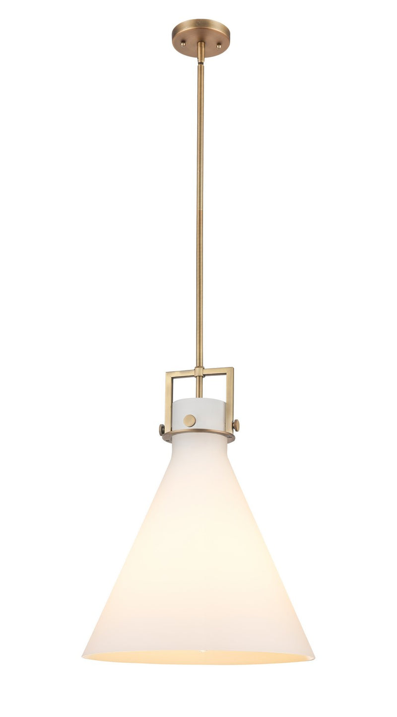 Innovations 411-1SL-BB-G411-16WH One Light Pendant, Brushed Brass