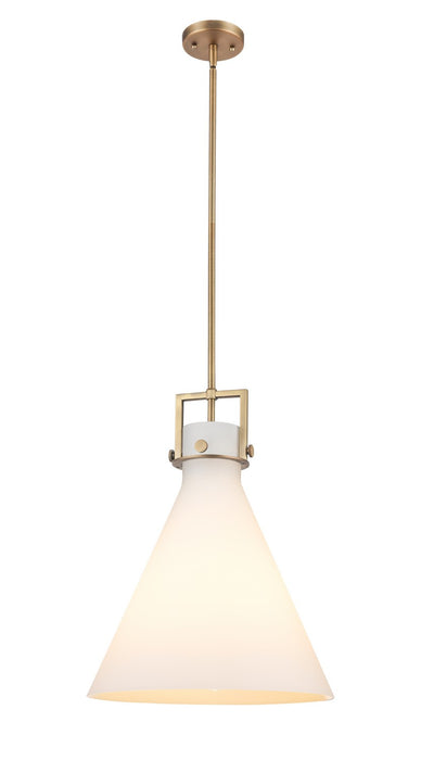 Innovations 411-1SL-BB-G411-16WH One Light Pendant, Brushed Brass