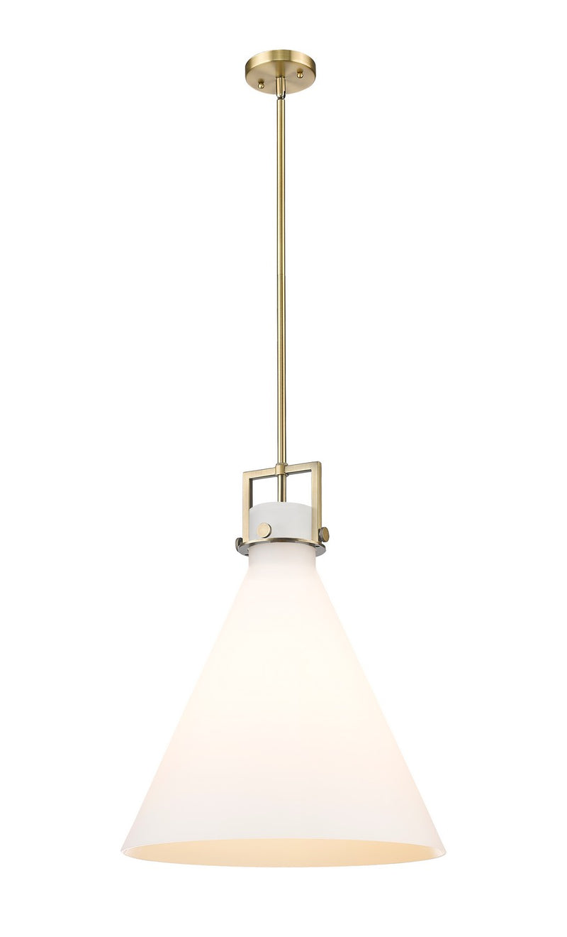 Innovations 411-1SL-BB-G411-18WH One Light Pendant, Brushed Brass