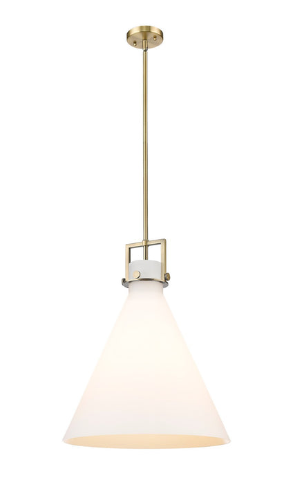 Innovations 411-1SL-BB-G411-18WH One Light Pendant, Brushed Brass