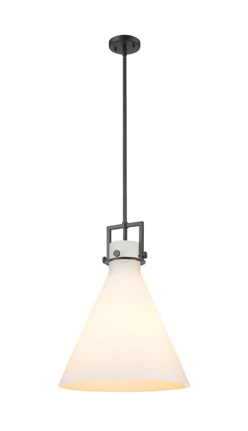 Innovations 411-1SL-BK-G411-16WH One Light Pendant, Matte Black