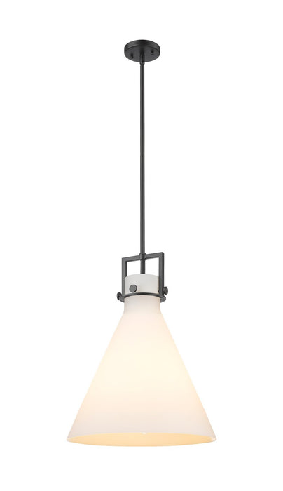 Innovations 411-1SL-BK-G411-16WH One Light Pendant, Matte Black
