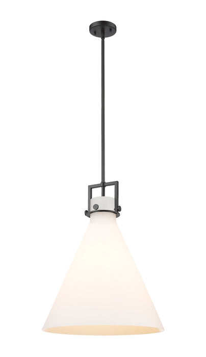 Innovations 411-1SL-BK-G411-18WH One Light Pendant, Matte Black