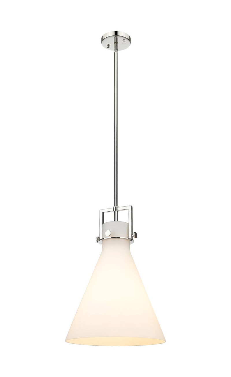 Innovations 411-1SL-PN-G411-14WH One Light Pendant, Polished Nickel