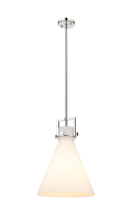 Innovations 411-1SL-PN-G411-14WH One Light Pendant, Polished Nickel