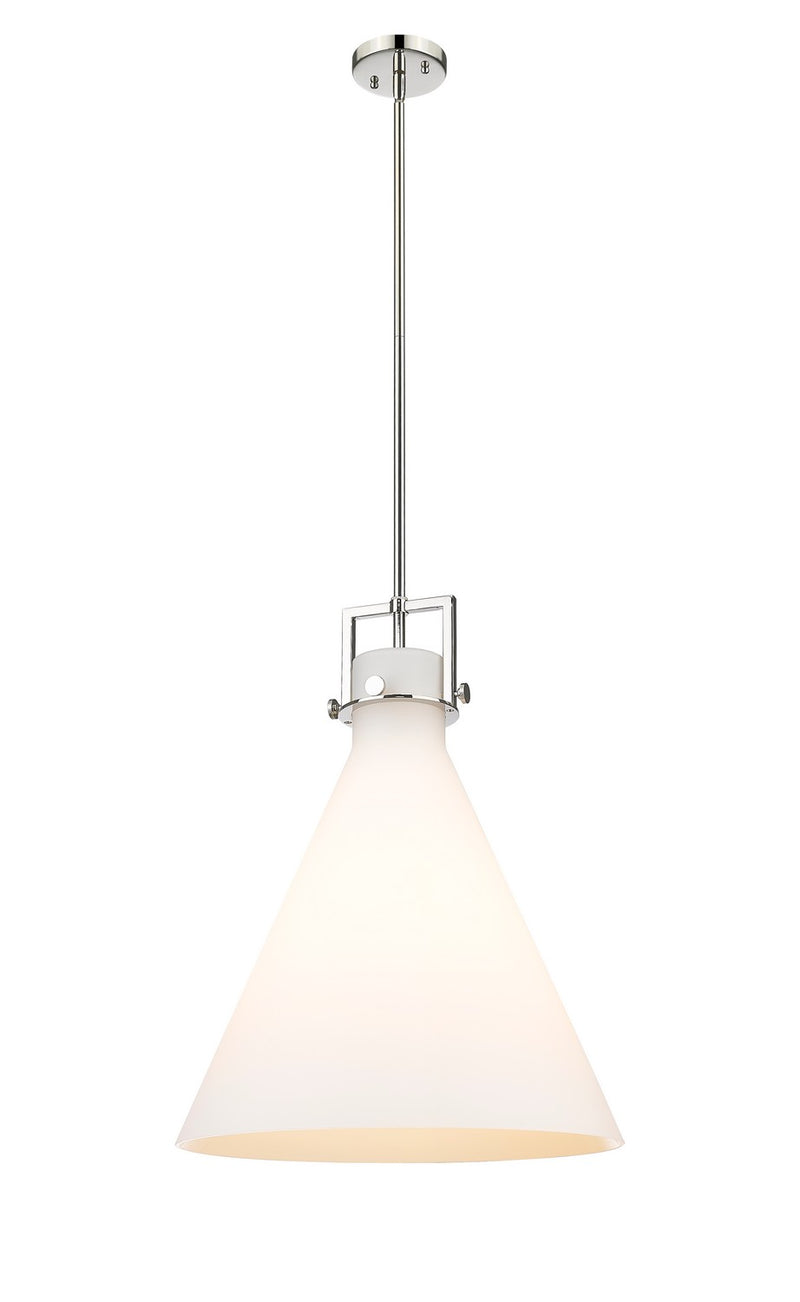 Innovations 411-1SL-PN-G411-18WH One Light Pendant, Polished Nickel
