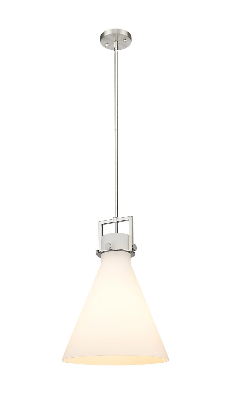 Innovations 411-1SL-SN-G411-14WH One Light Pendant, Brushed Satin Nickel