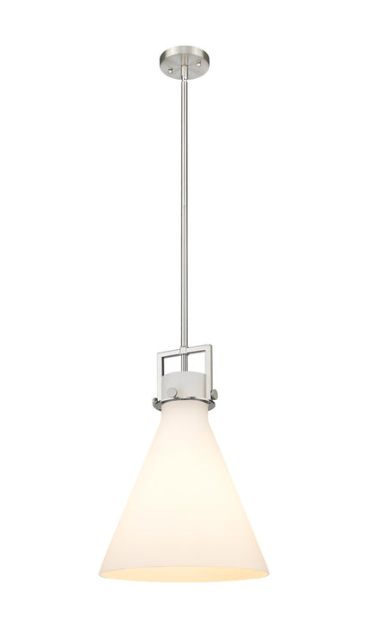 Innovations 411-1SL-SN-G411-14WH One Light Pendant, Brushed Satin Nickel