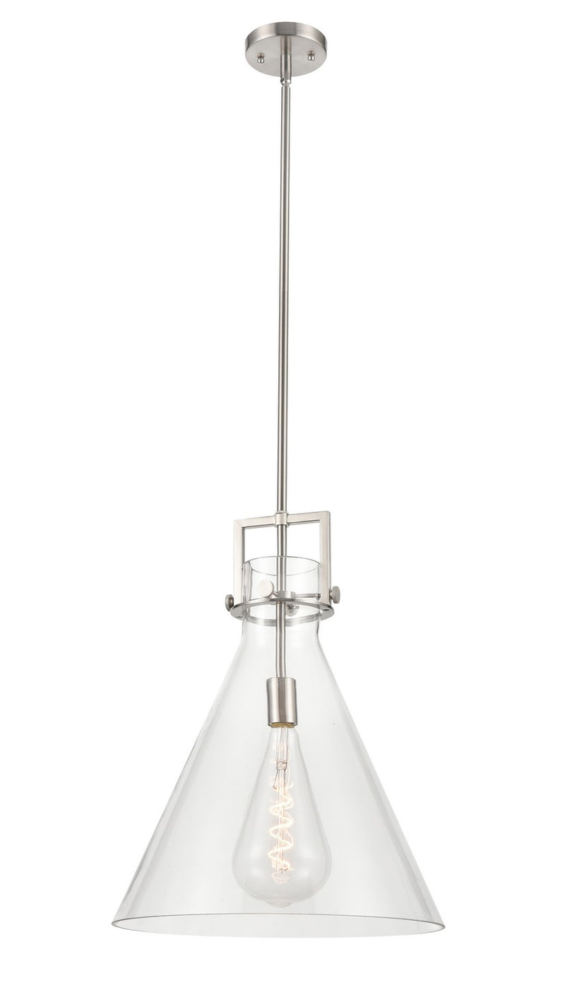 Innovations 411-1SL-SN-G411-16CL One Light Pendant, Satin Nickel