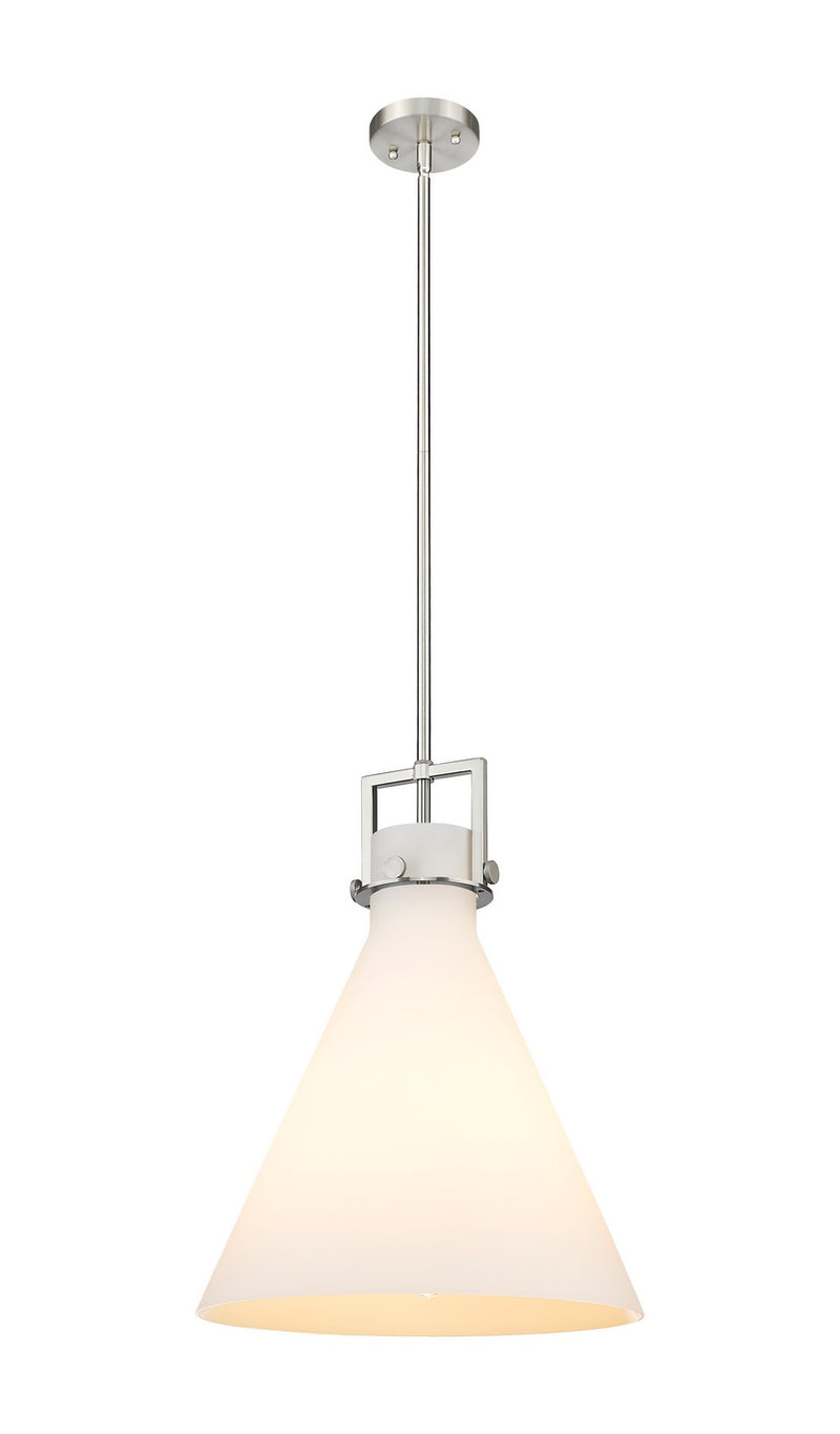 Innovations 411-1SL-SN-G411-16WH One Light Pendant, Brushed Satin Nickel